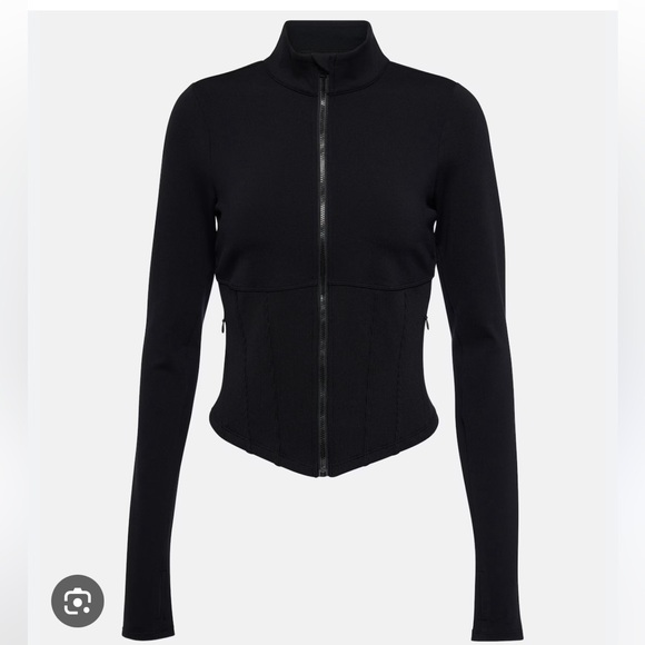 Alo Airbrush Black Corset Full Zip Jacket XS - Picture 3 of 13